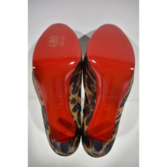 Christian Louboutin Bianca Booty 120 Leopard Brown Platform Ankle Heel Boot 36.5 - Picture 12 of 12